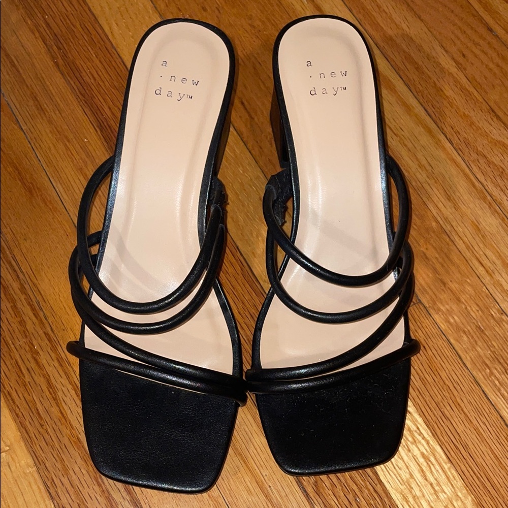 A New Day Black Strappy Mules